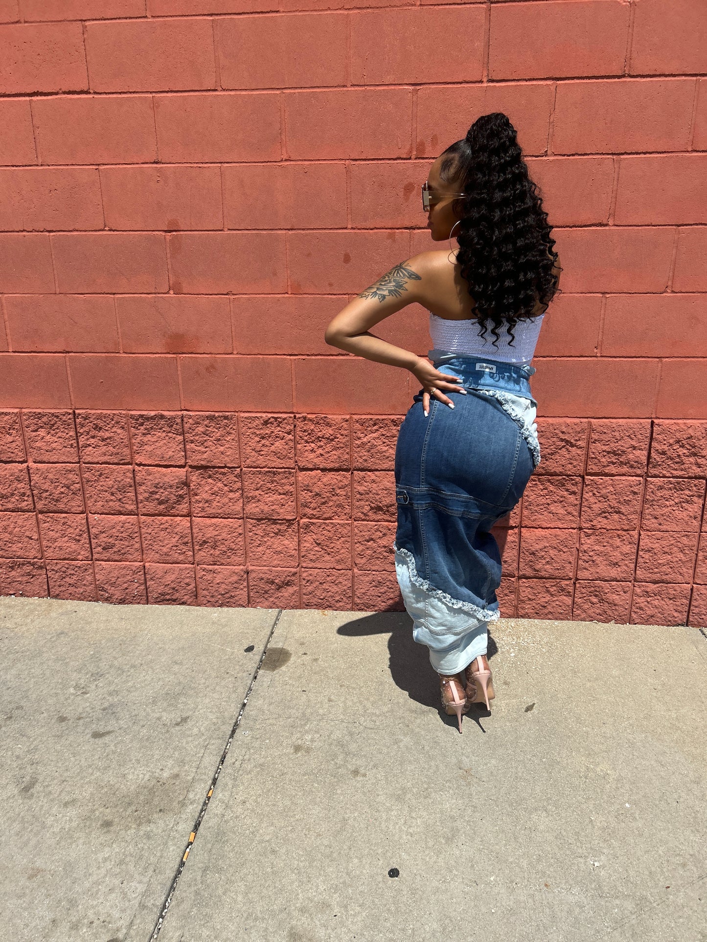 Amber denim skirt