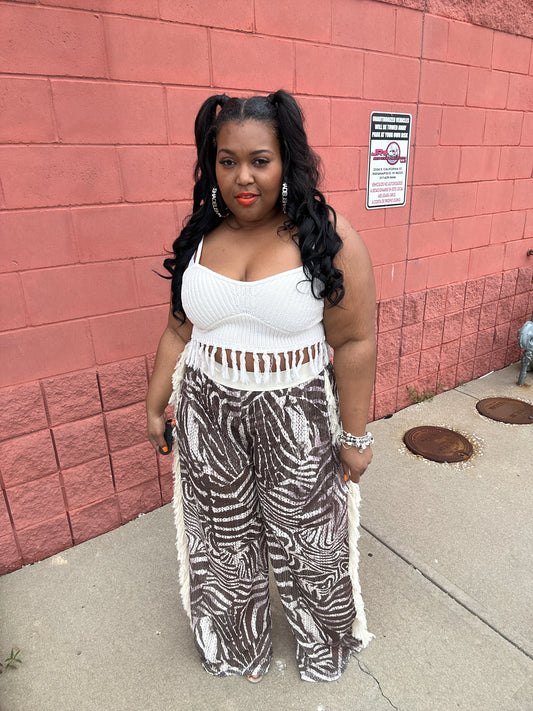 Sandy fringe pants